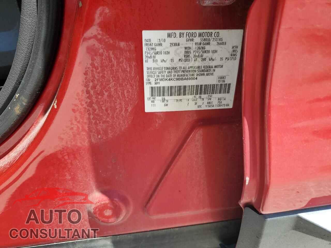 FORD EDGE 2011 - 2FMDK4KC9BBA69504