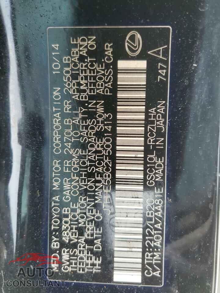 LEXUS RX350 2015 - JTHHE5BC2F5001413