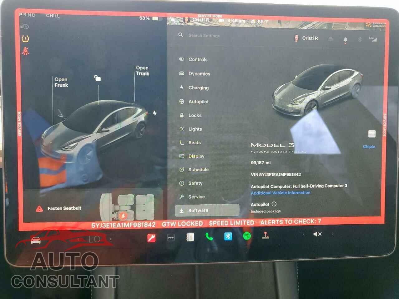 TESLA MODEL 3 2021 - 5YJ3E1EA1MF981842