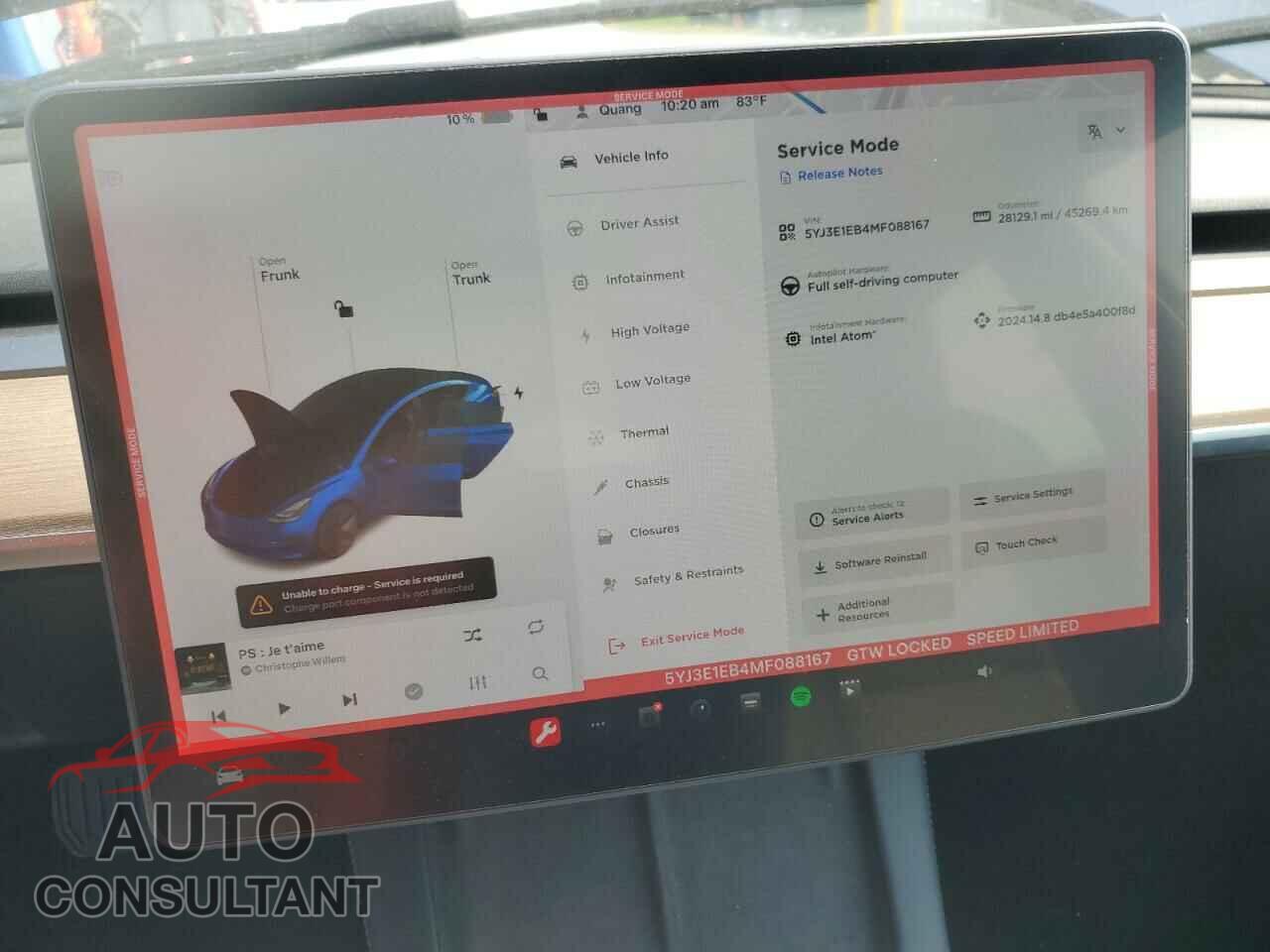 TESLA MODEL 3 2021 - 5YJ3E1EB4MF088167
