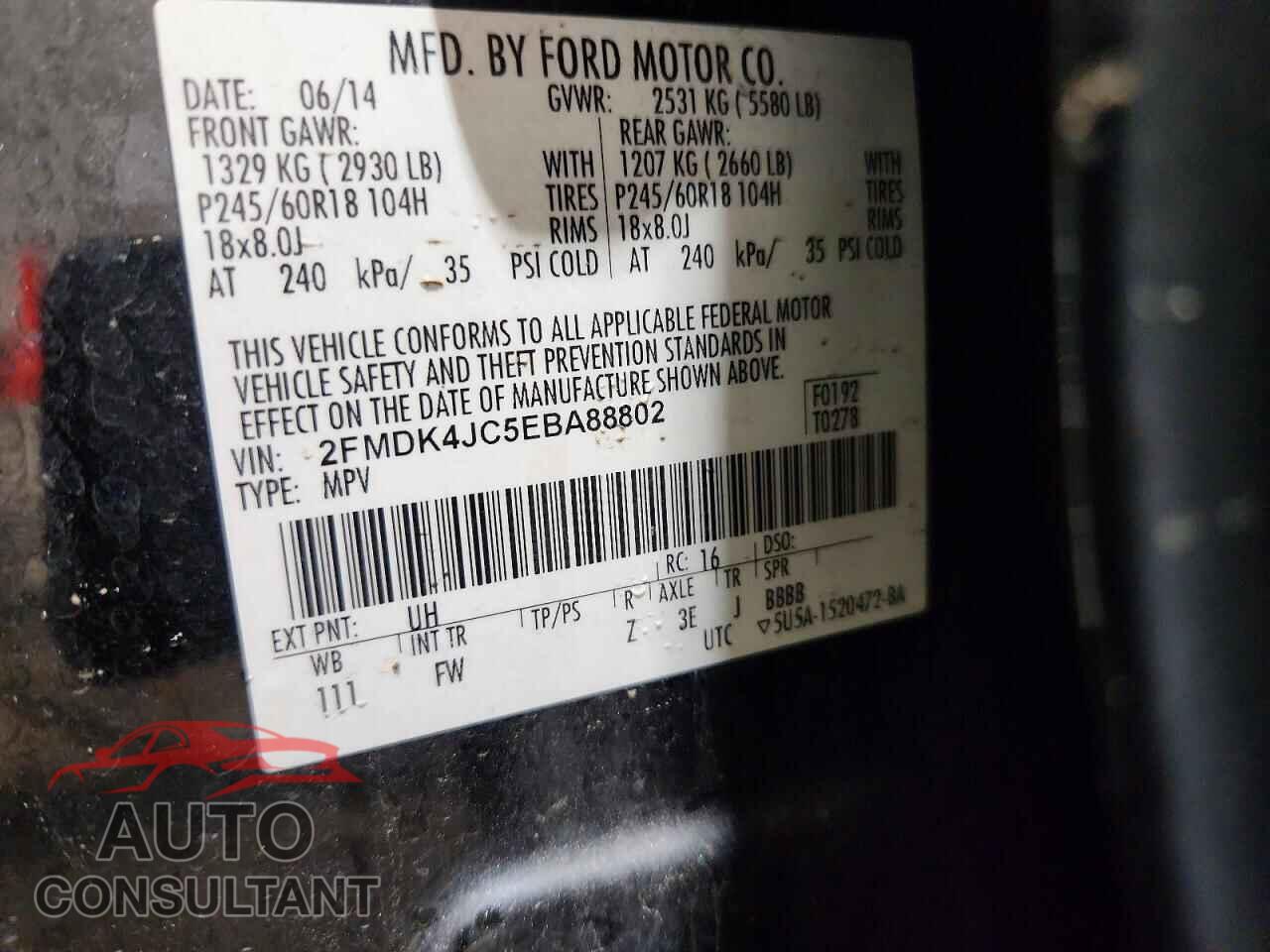 FORD EDGE 2014 - 2FMDK4JC5EBA88802