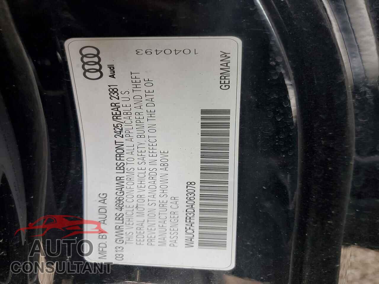 AUDI A5 2013 - WAUCFAFR3DA063078