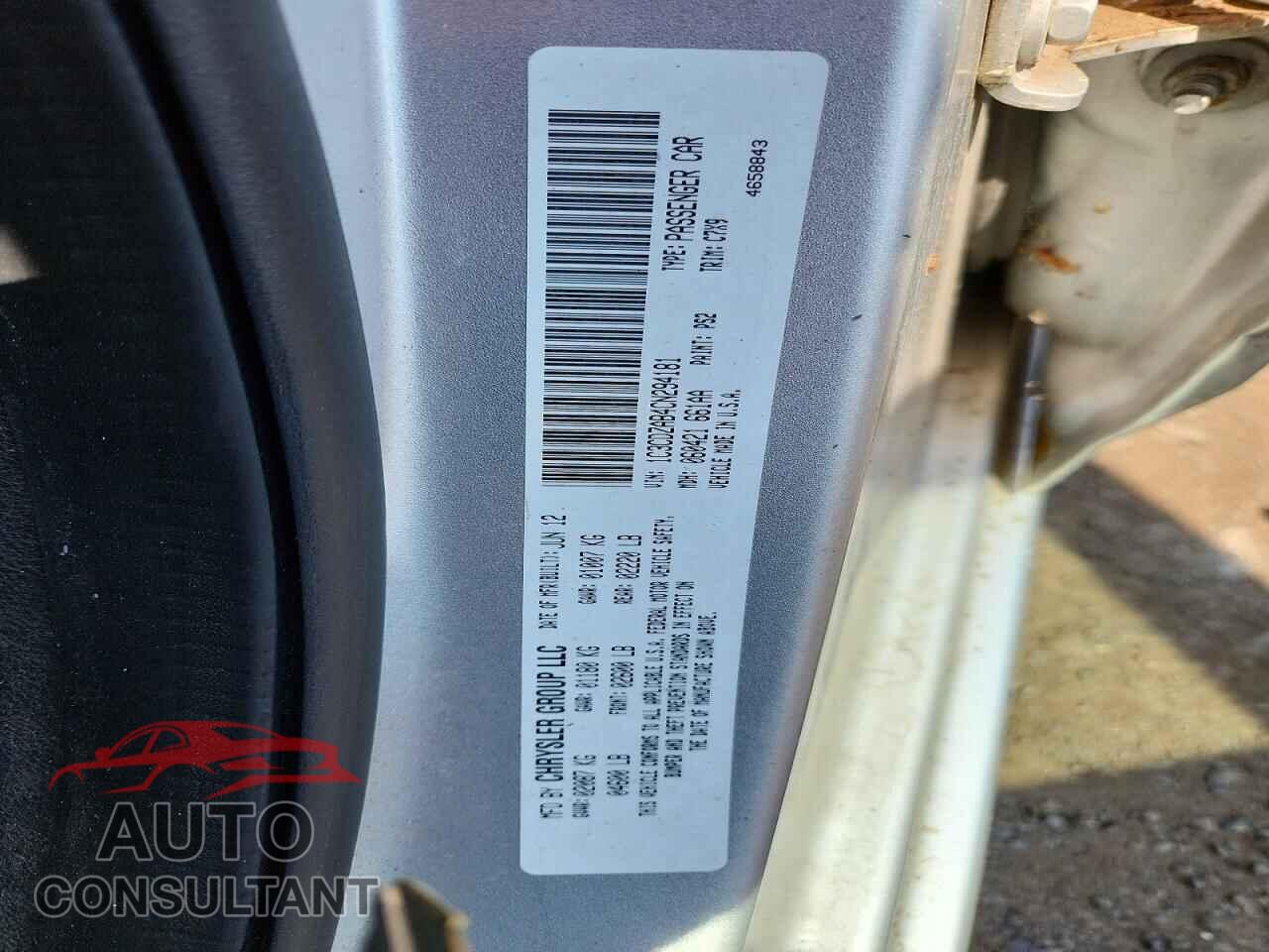 DODGE AVENGER 2012 - 1C3CDZAB4CN294181