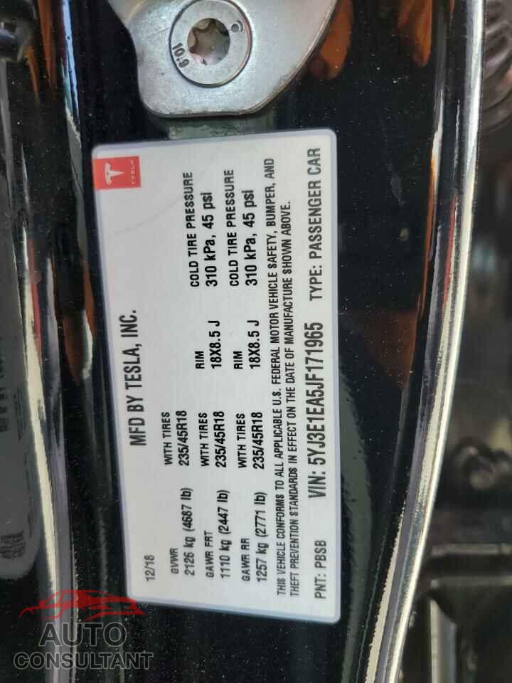 TESLA MODEL 3 2018 - 5YJ3E1EA5JF171965