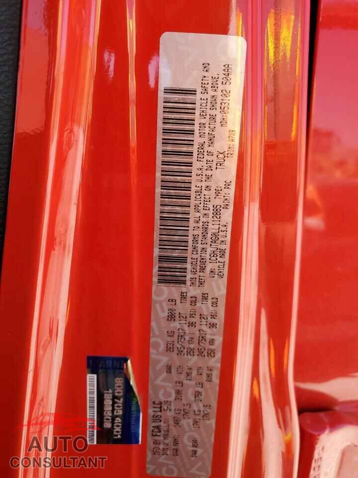 JEEP GLADIATOR 2020 - 1C6HJTAG0LL112885