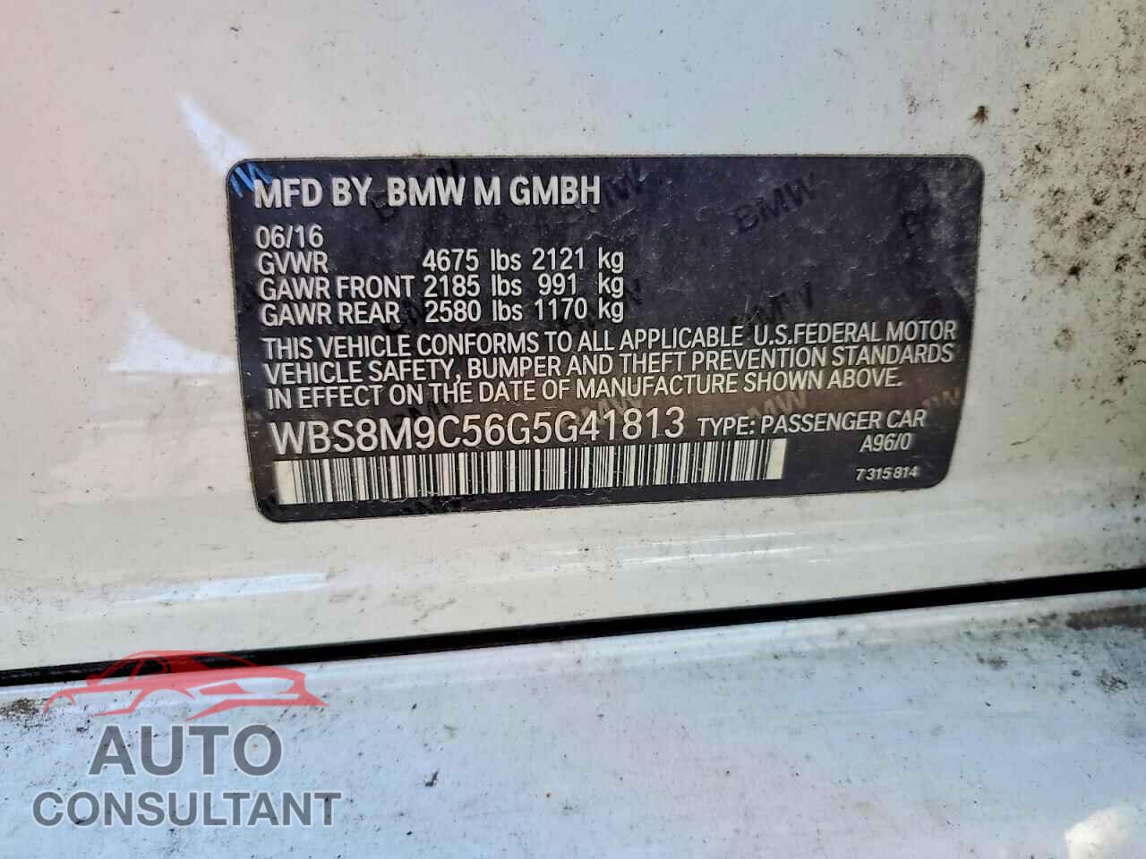 BMW M3 2016 - WBS8M9C56G5G41813