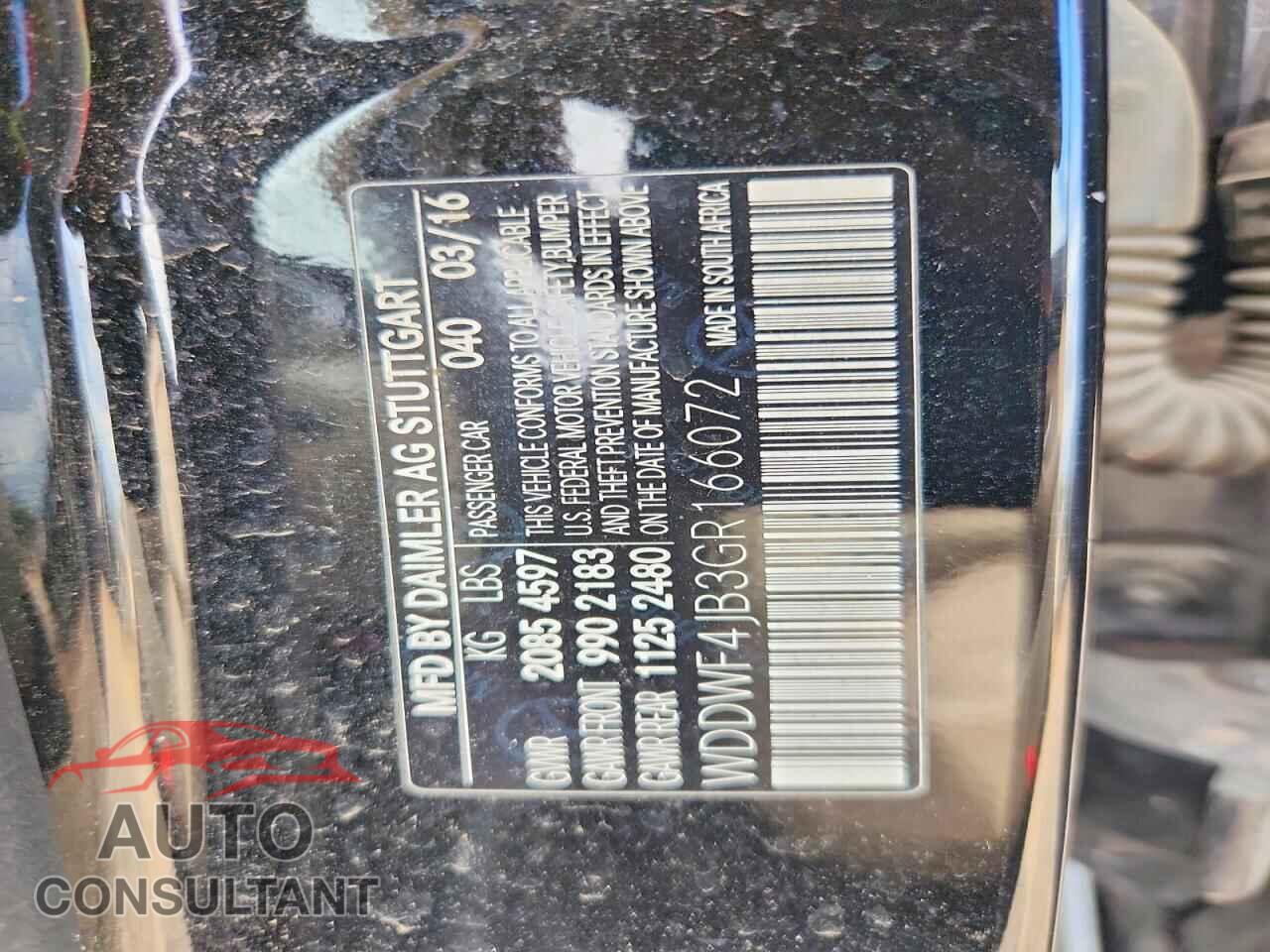 MERCEDES-BENZ C-CLASS 2016 - WDDWF4JB3GR166072