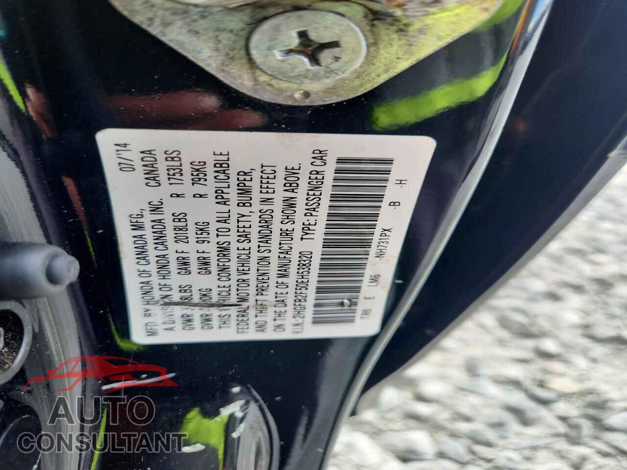HONDA CIVIC 2014 - 2HGFB2F50EH538320