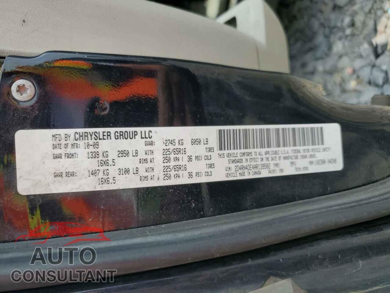 DODGE CARAVAN 2010 - 2D4RN4DE4AR139502