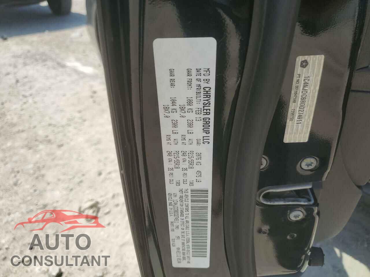 JEEP COMPASS 2013 - 1C4NJDCB8DD274911