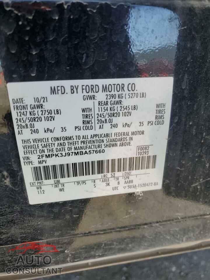 FORD EDGE 2021 - 2FMPK3J97MBA57660