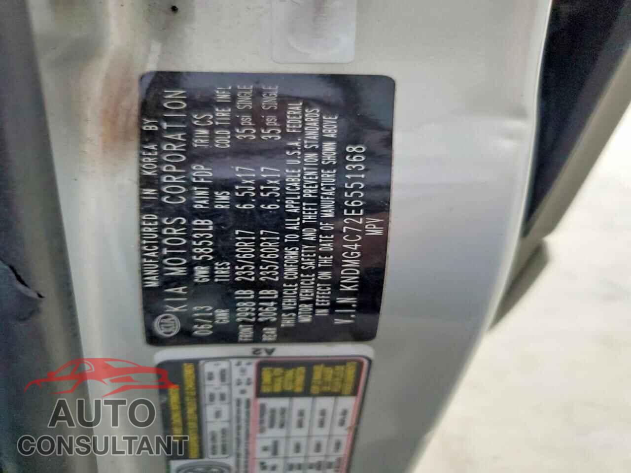 KIA All Models 2014 - KNDMG4C72E6551368