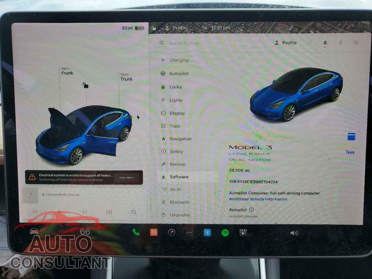 TESLA MODEL 3 2019 - 5YJ3E1EB9KF194224