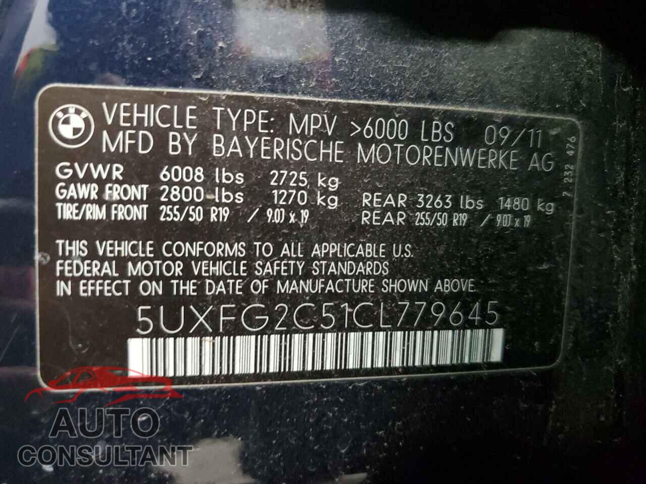 BMW X6 2012 - 5UXFG2C51CL779645