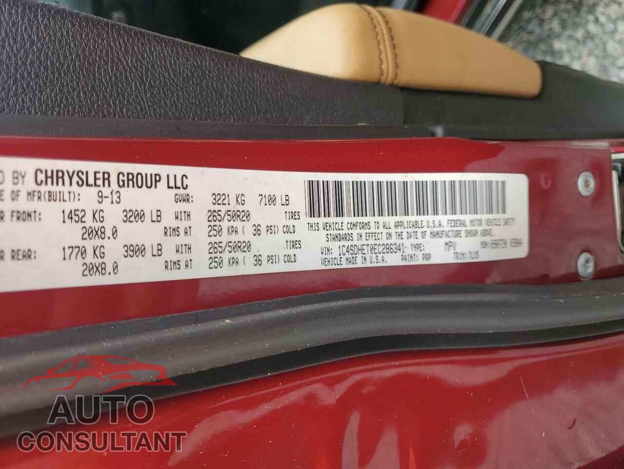 DODGE DURANGO 2014 - 1C4SDHET0EC286341