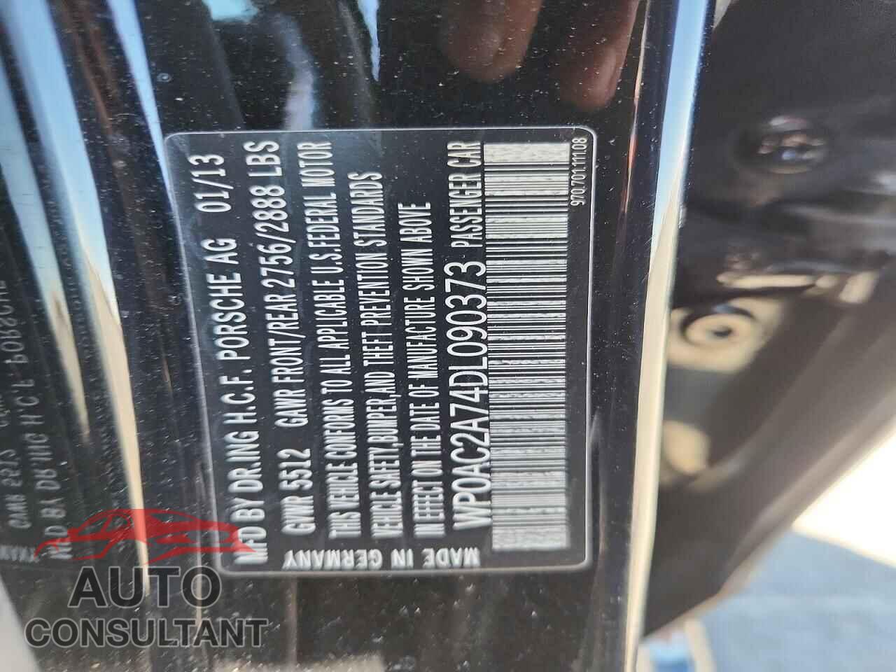 PORSCHE PANAMERA 2013 - WP0AC2A74DL090373