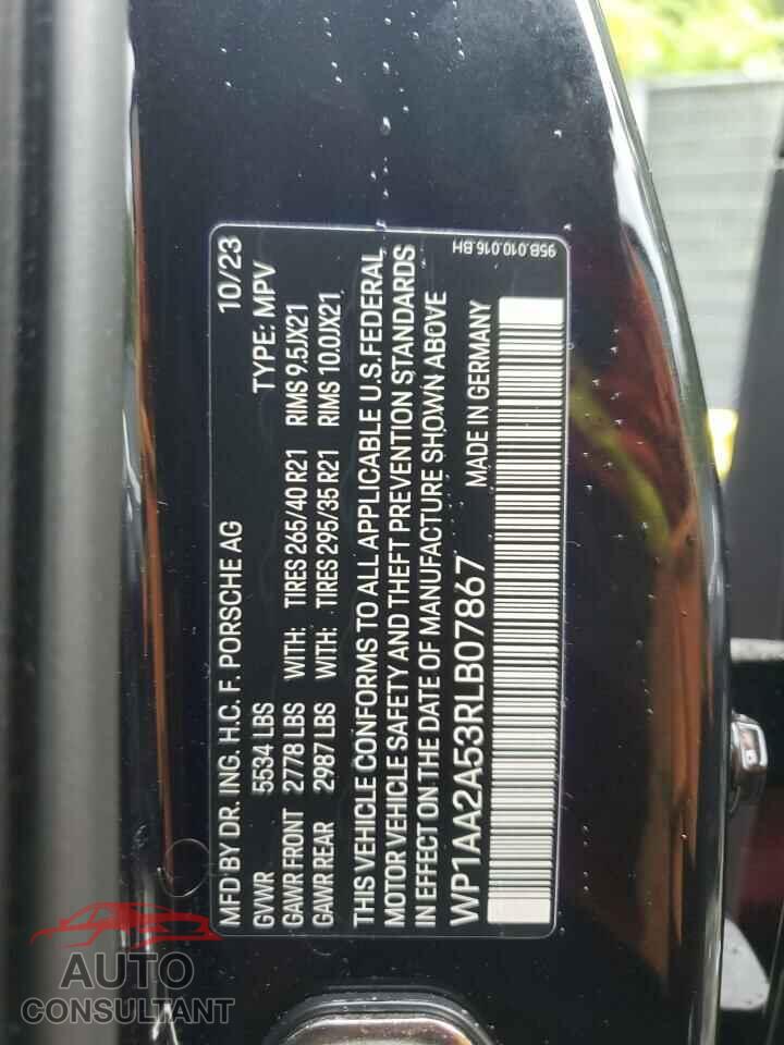 PORSCHE MACAN BASE 2024 - WP1AA2A53RLB07867