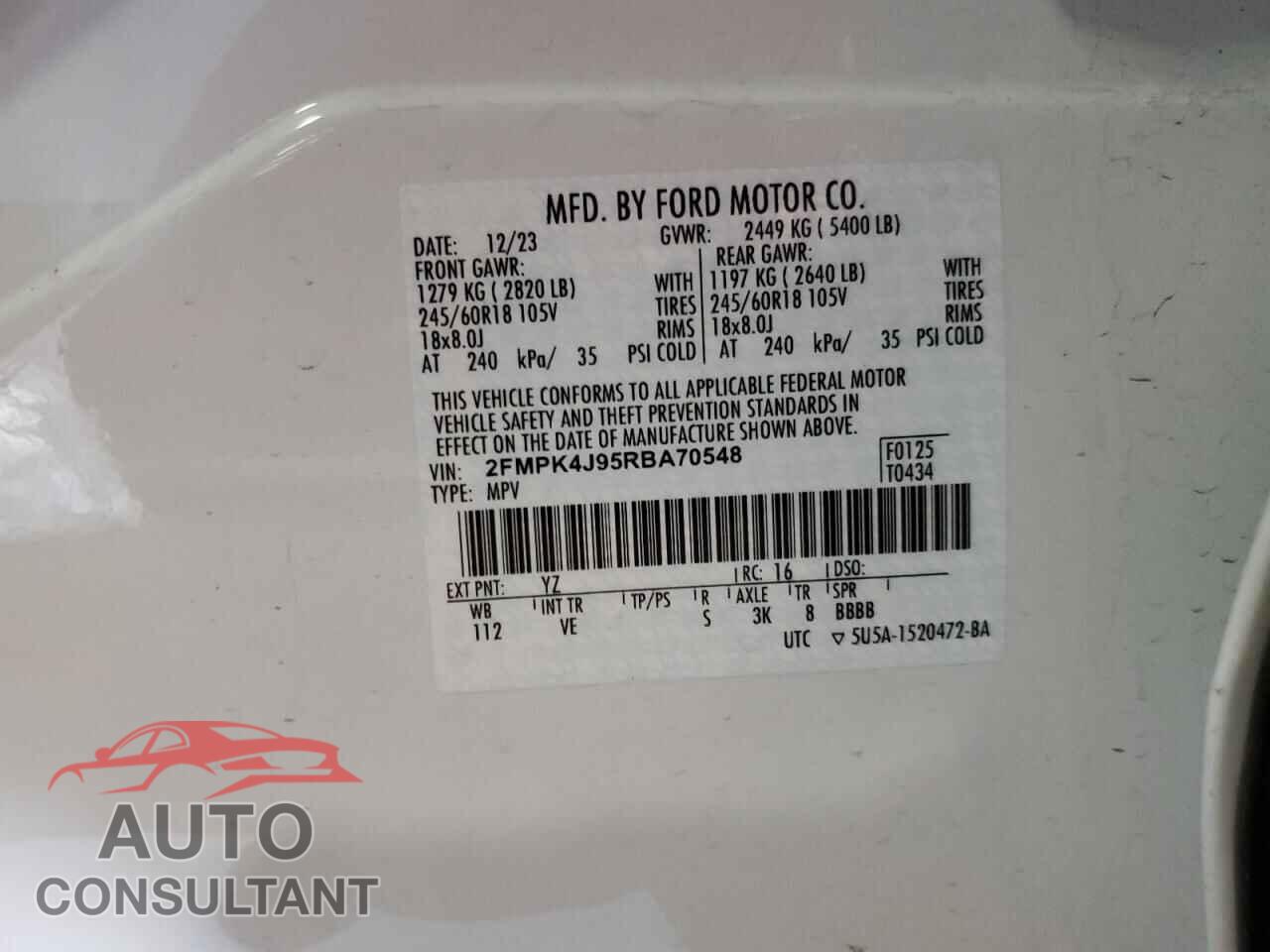 FORD EDGE 2024 - 2FMPK4J95RBA70548