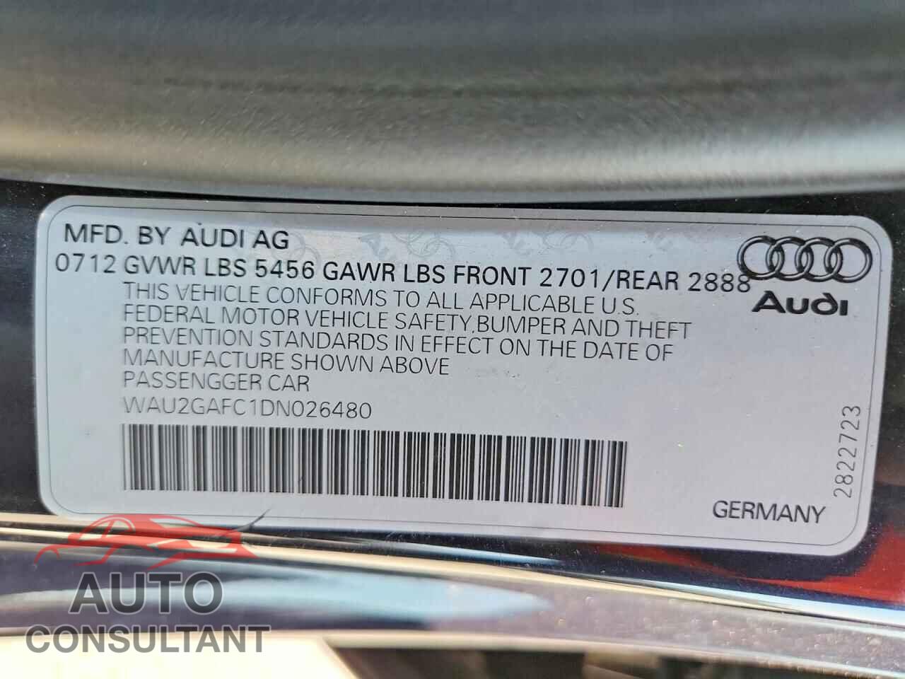 AUDI A7 2013 - WAU2GAFC1DN026480