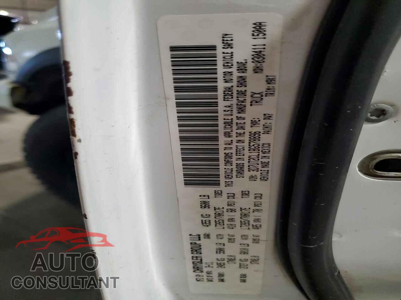 DODGE RAM 2500 2011 - 3D7UT2CL1BG578896