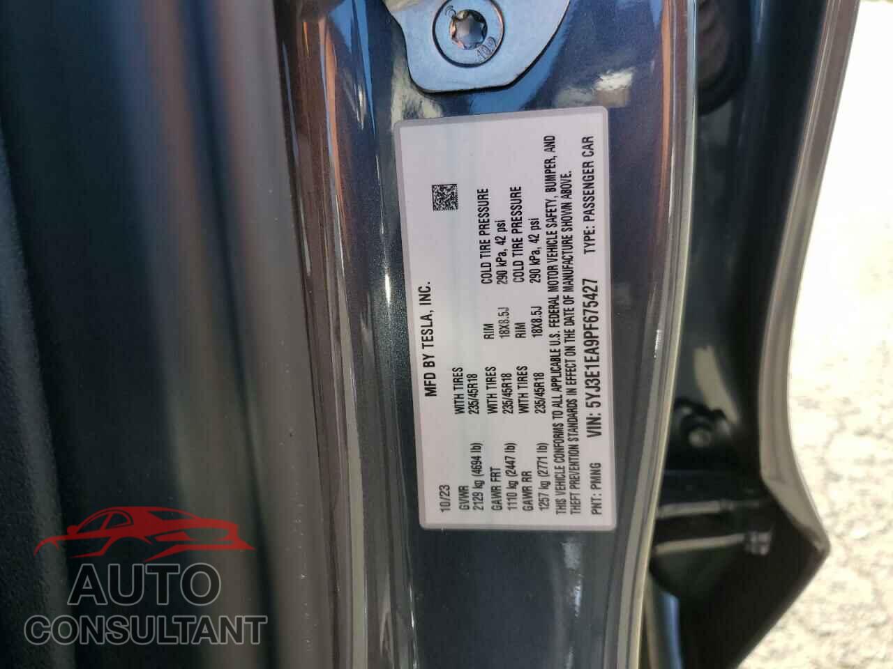 TESLA MODEL 3 2023 - 5YJ3E1EA9PF675427