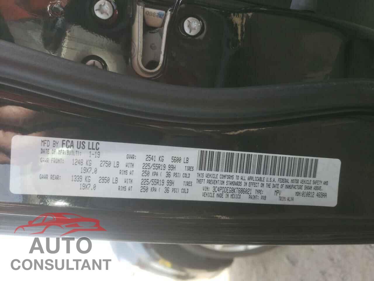 DODGE JOURNEY 2019 - 3C4PDDEG8KT686021