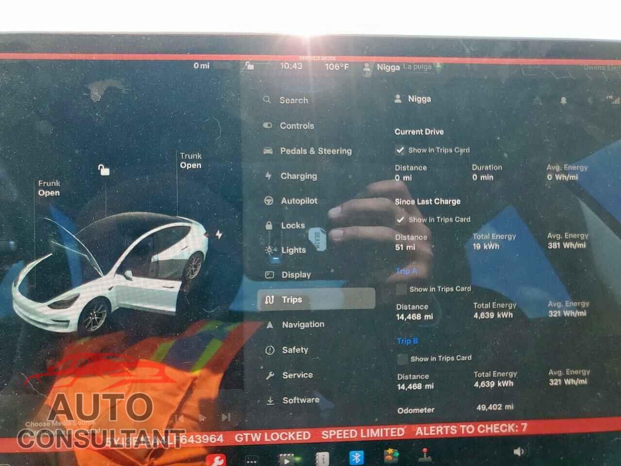 TESLA MODEL 3 2020 - 5YJ3E1EA4LF643964