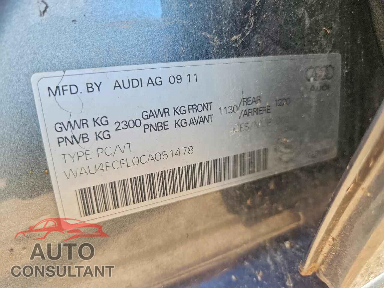 AUDI A4 2012 - WAU4FCFL0CA051478