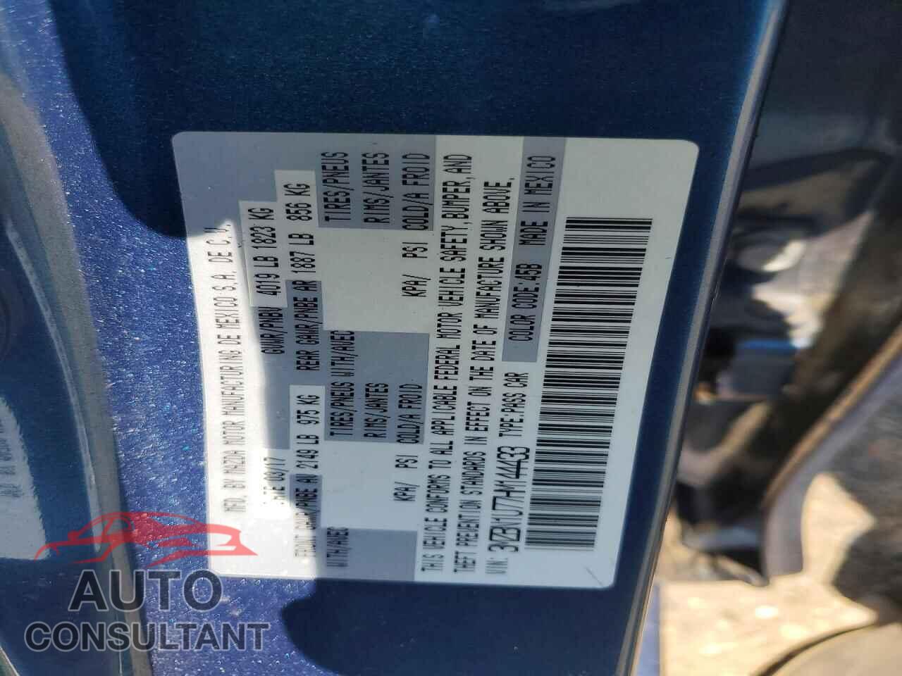 MAZDA 3 2017 - 3MZBN1U77HM144433