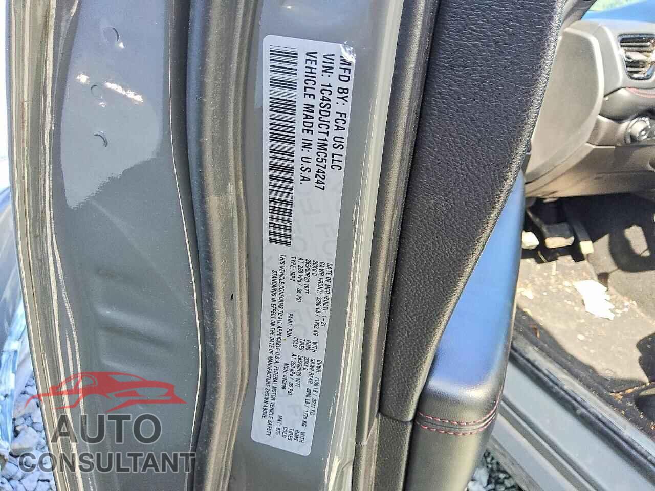 DODGE DURANGO 2021 - 1C4SDJCT1MC574247