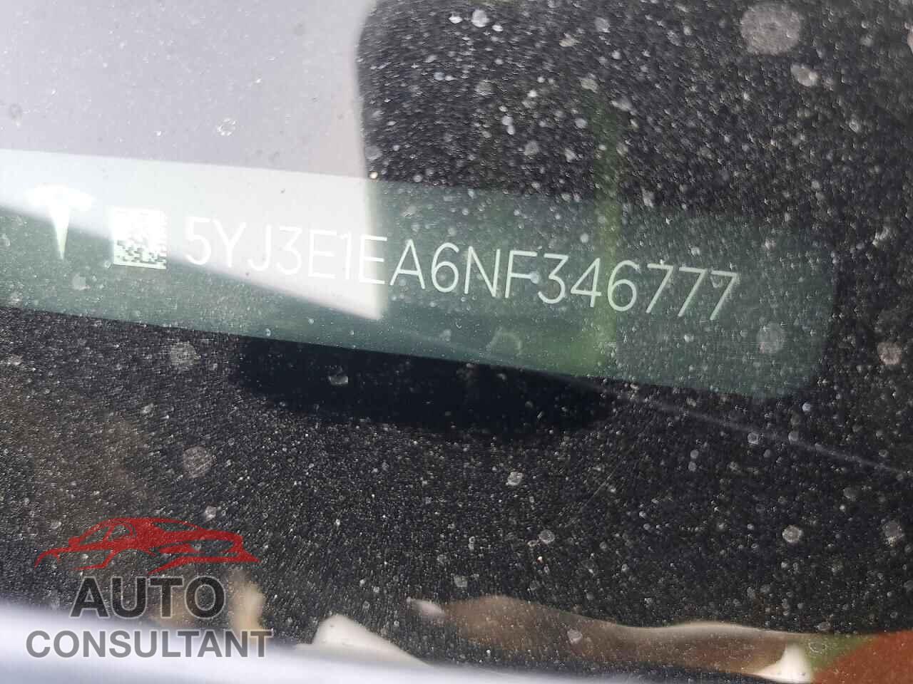 TESLA MODEL 3 2022 - 5YJ3E1EA6NF346777