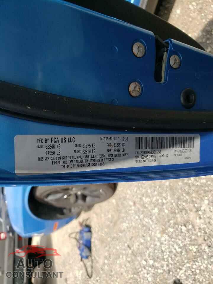 DODGE CHALLENGER 2018 - 2C3CDZAG2JH311240