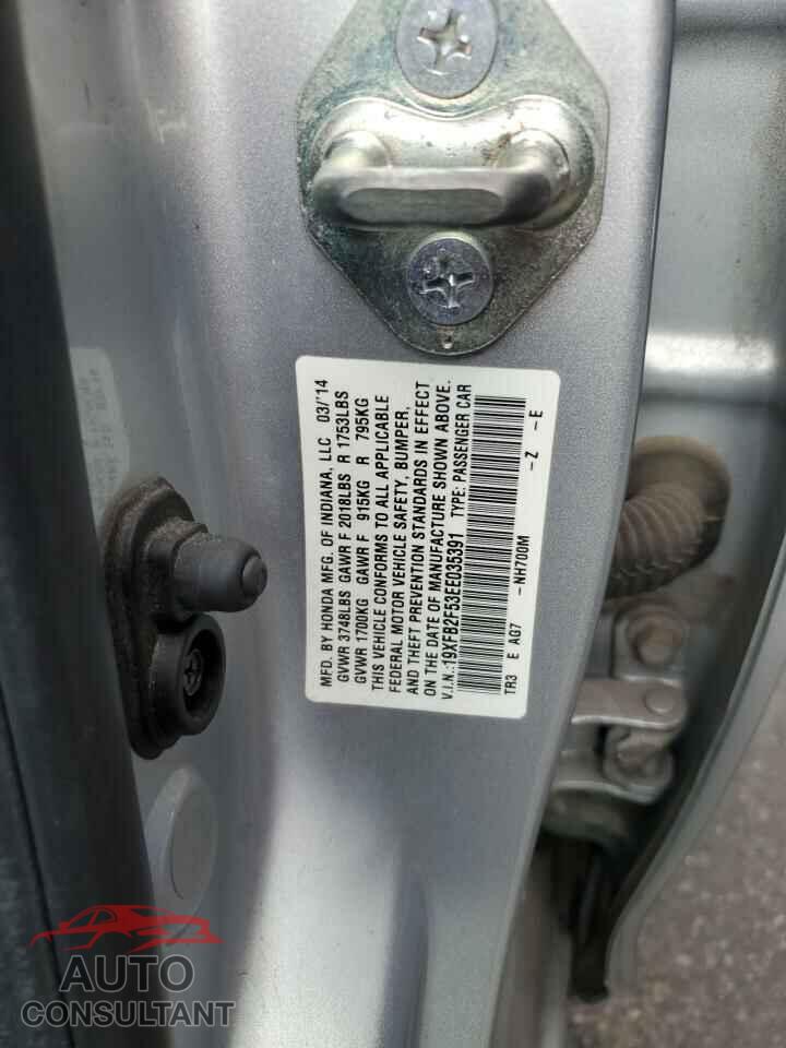 HONDA CIVIC 2014 - 19XFB2F53EE035391