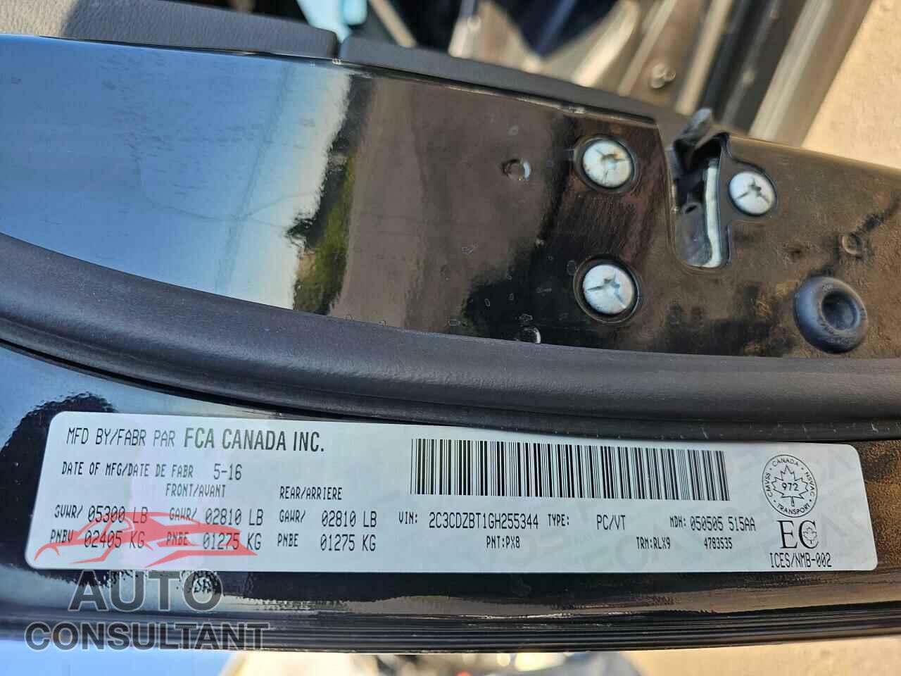 DODGE CHALLENGER 2016 - 2C3CDZBT1GH255344