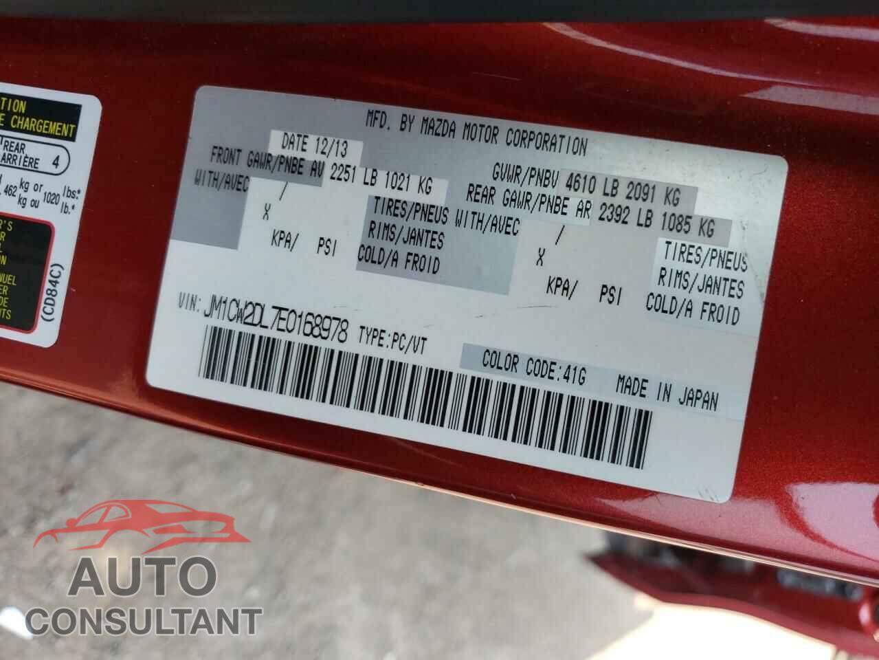 MAZDA 5 2014 - JM1CW2DL7E0168978