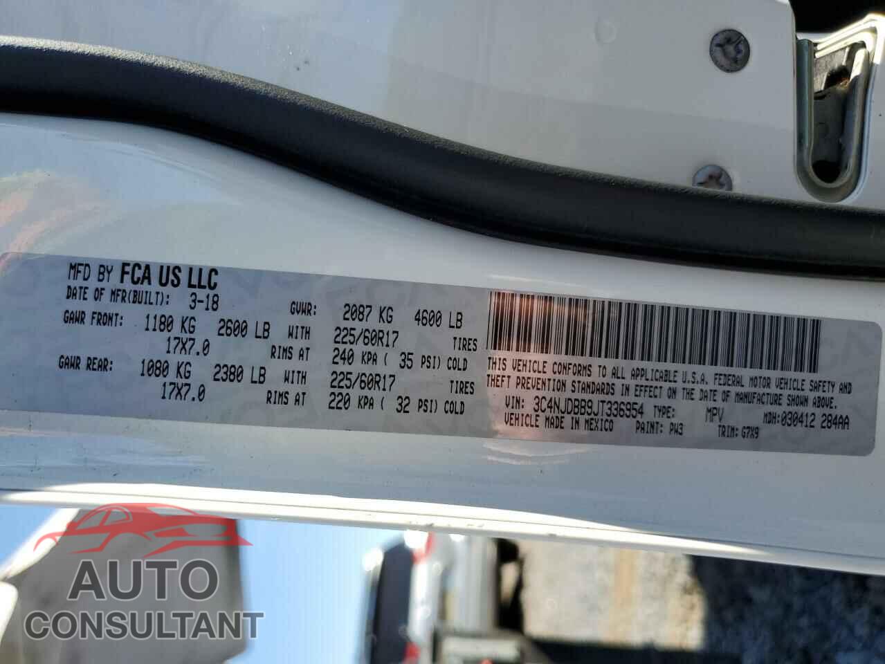 JEEP COMPASS 2018 - 3C4NJDBB9JT336954