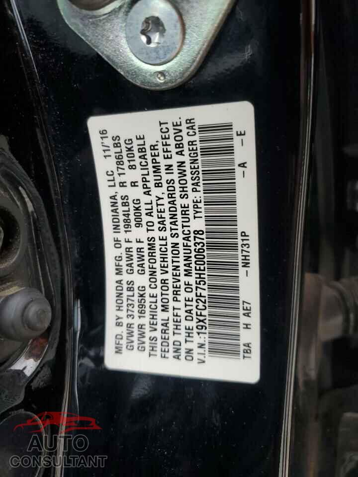 HONDA CIVIC 2017 - 19XFC2F75HE006378