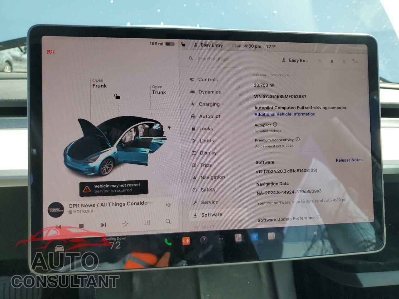 TESLA MODEL 3 2021 - 5YJ3E1EB5MF052987