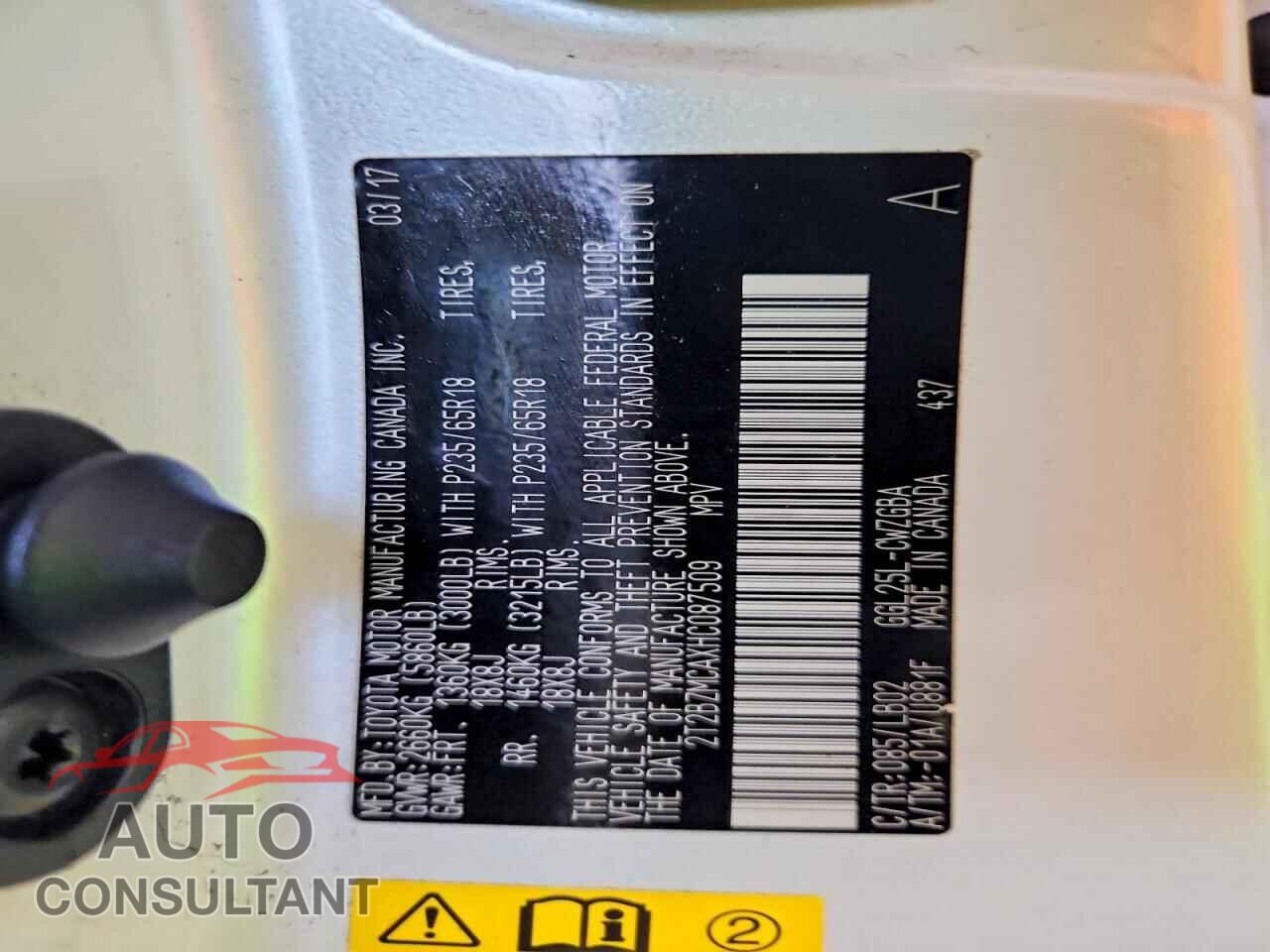 LEXUS RX350 2017 - 2T2BZMCAXHC087509