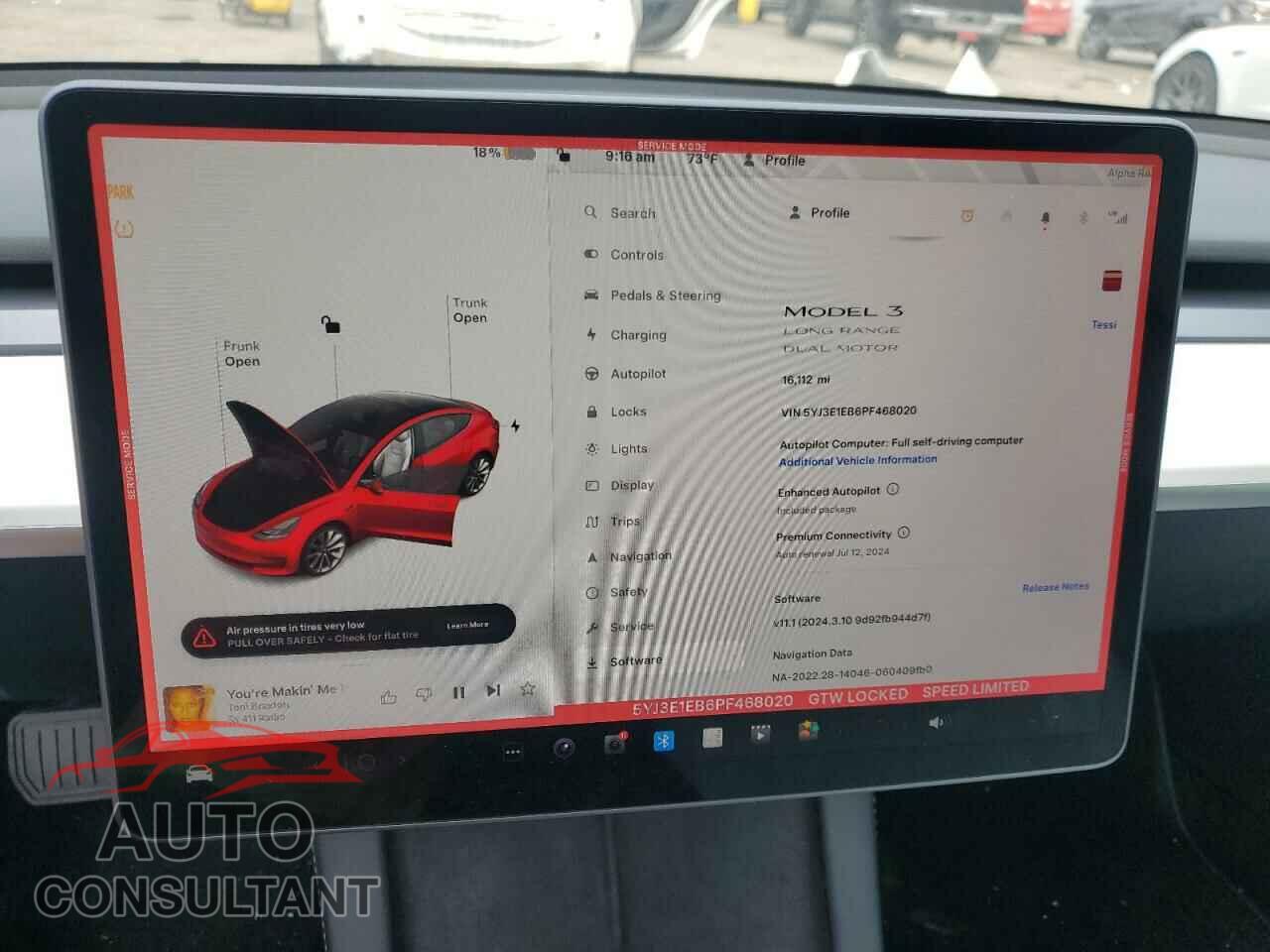 TESLA MODEL 3 2023 - 5YJ3E1EB6PF468020
