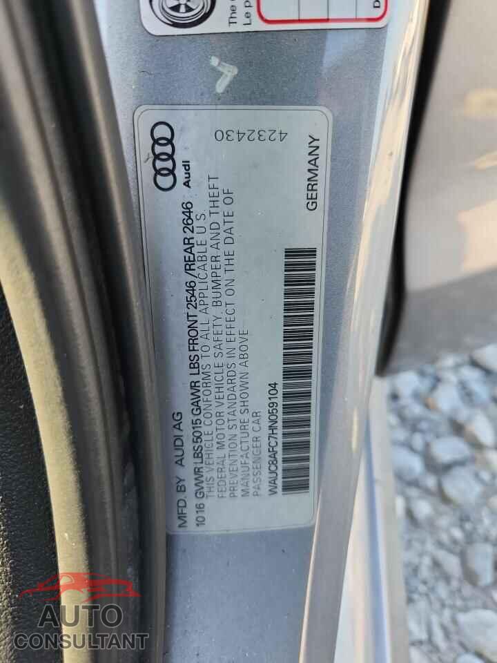 AUDI A6 2017 - WAUC8AFC7HN059104