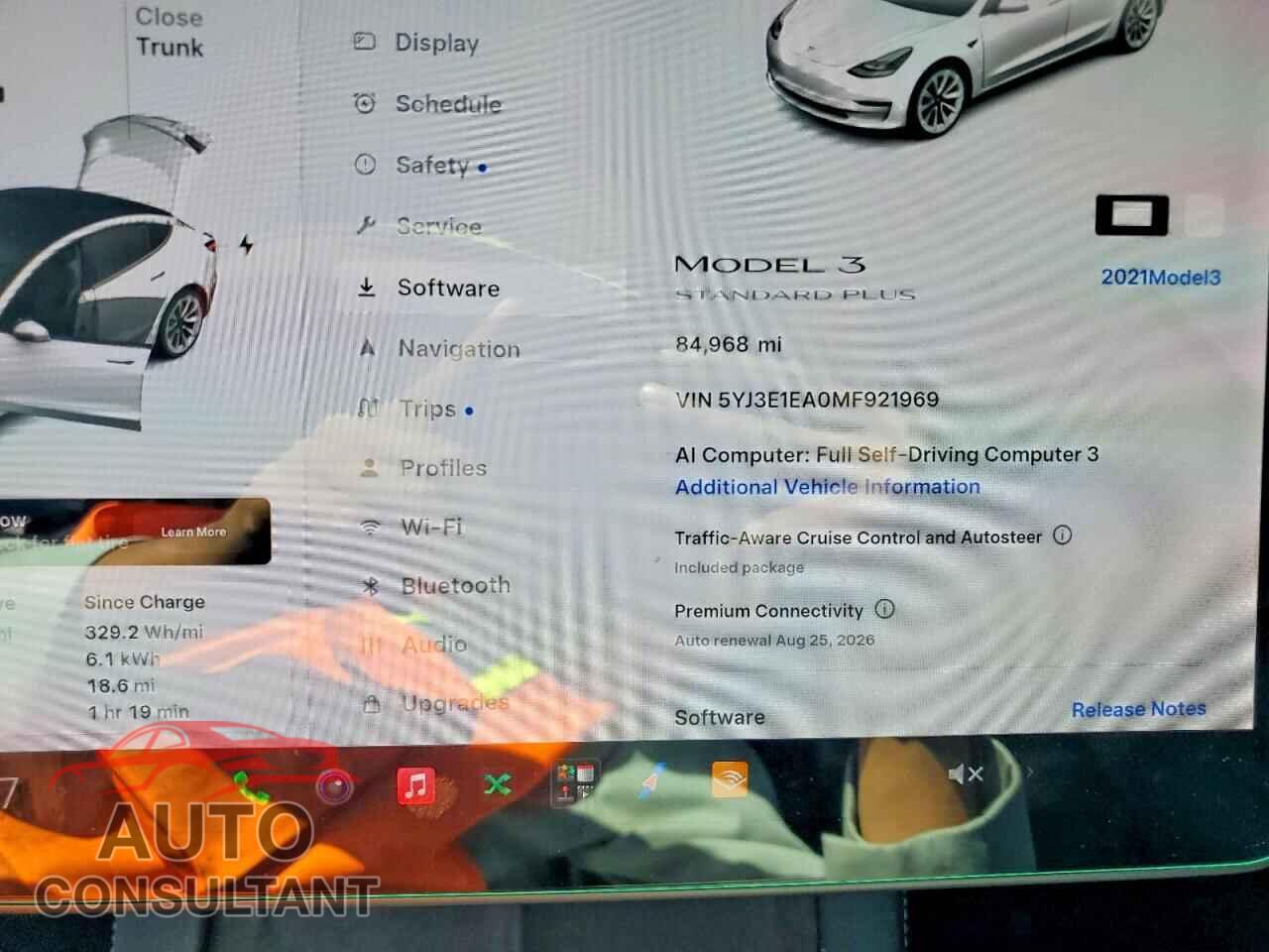TESLA MODEL 3 2021 - 5YJ3E1EA0MF921969