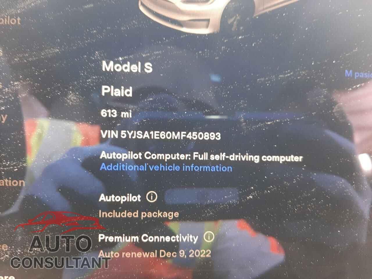 TESLA MODEL S 2021 - 5YJSA1E60MF450893