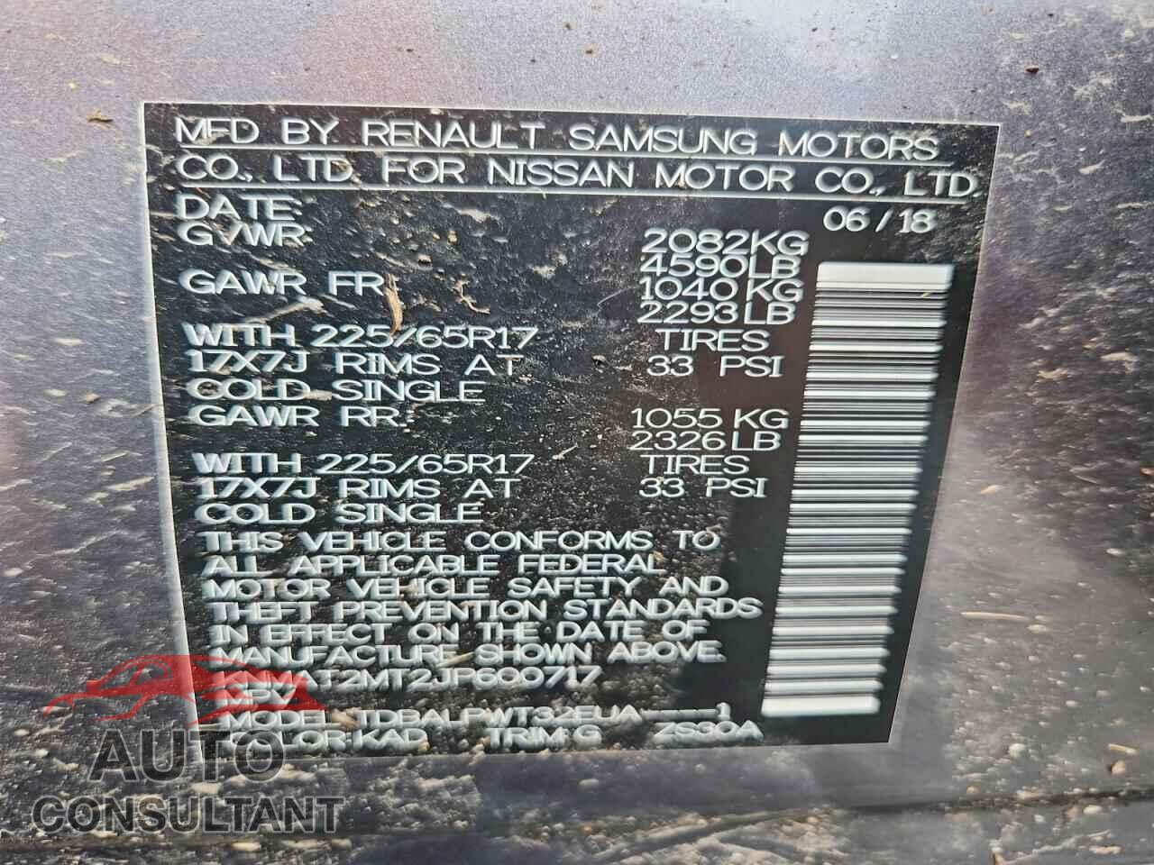 NISSAN ROGUE 2018 - KNMAT2MT2JP600717