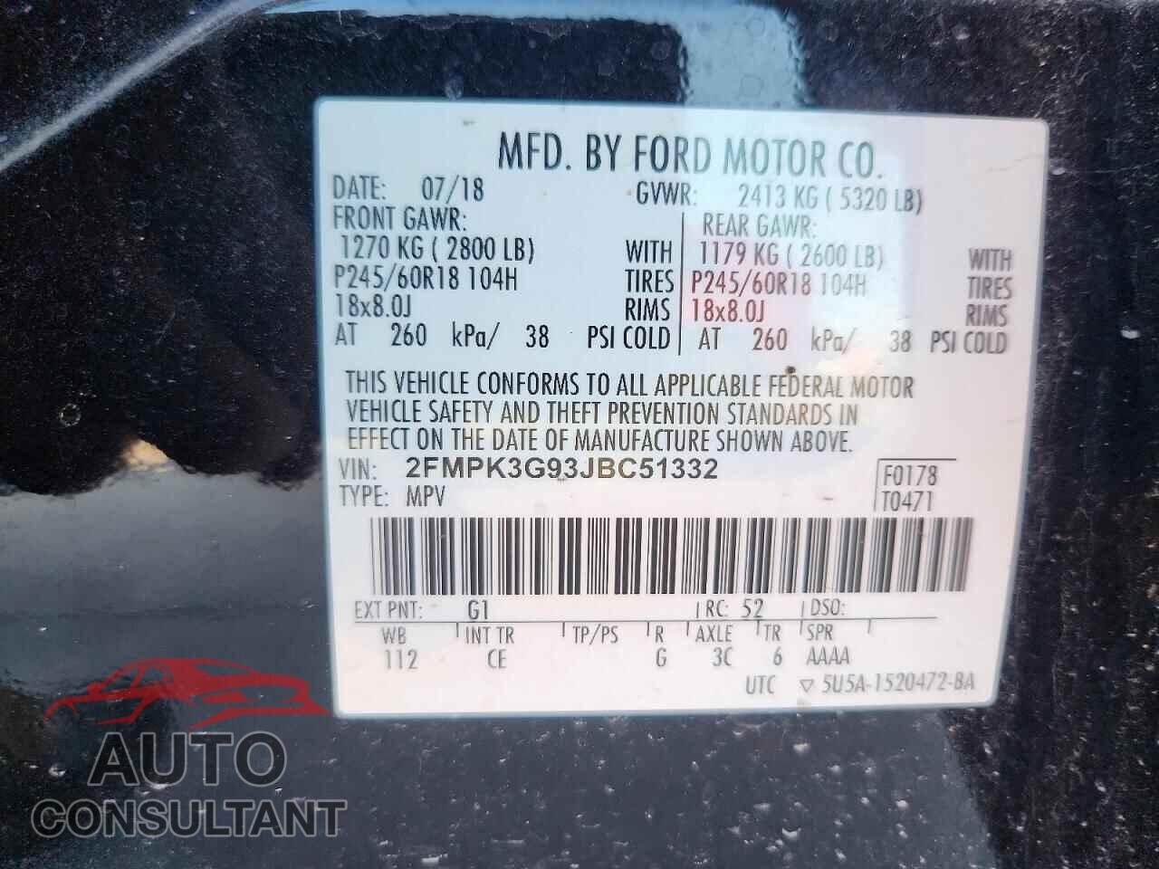 FORD EDGE 2018 - 2FMPK3G93JBC51332