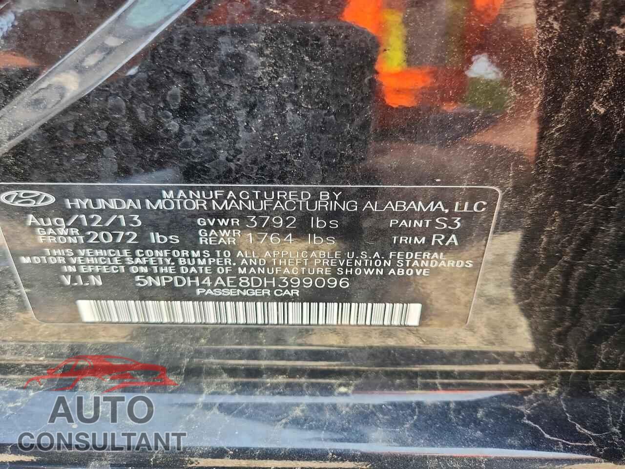 HYUNDAI ELANTRA 2013 - 5NPDH4AE8DH399096