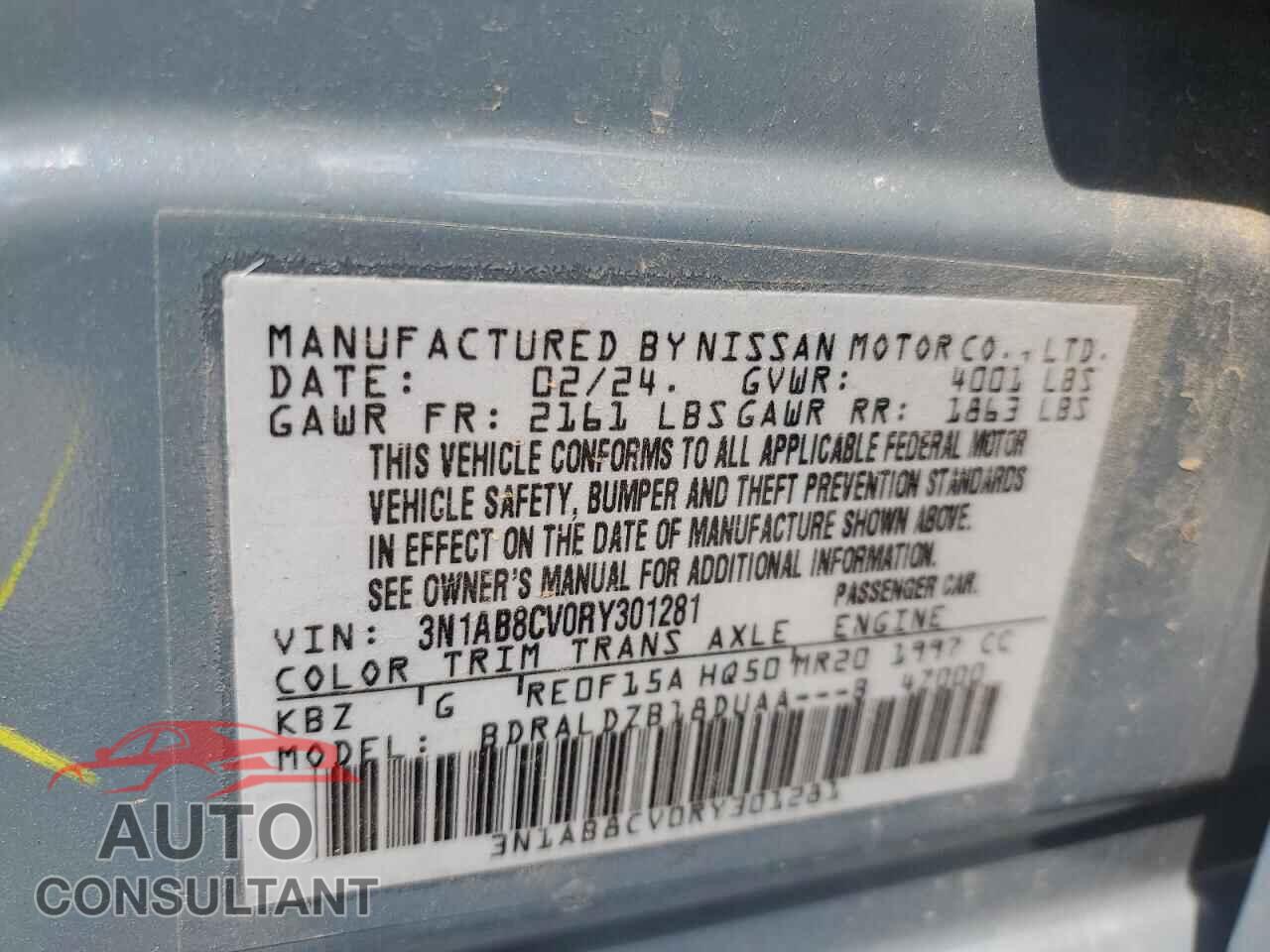 NISSAN SENTRA 2024 - 3N1AB8CV0RY301281