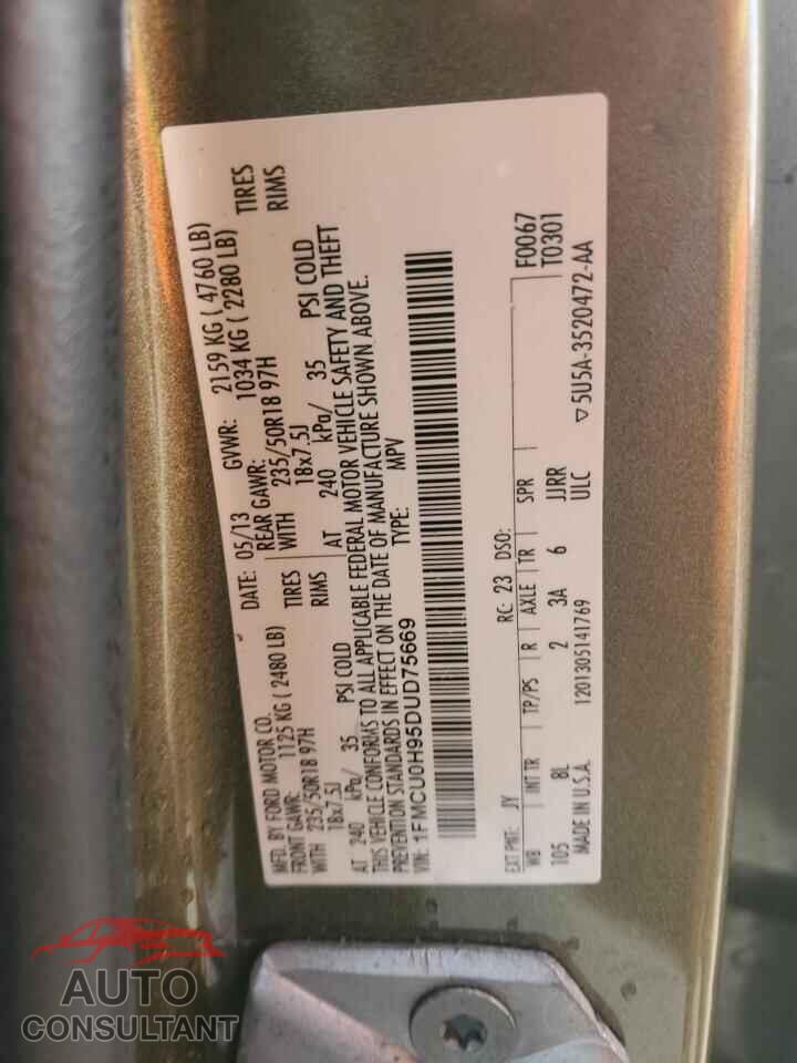 FORD ESCAPE 2013 - 1FMCU0H95DUD75669
