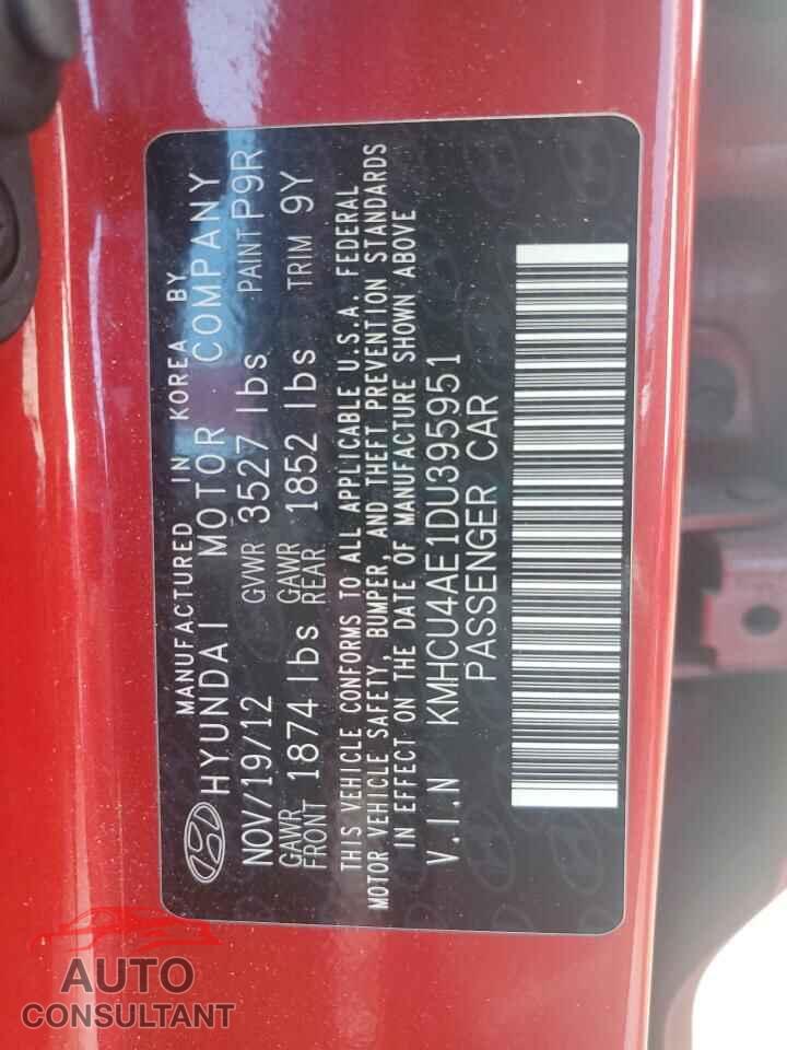 HYUNDAI ACCENT 2013 - KMHCU4AE1DU395951