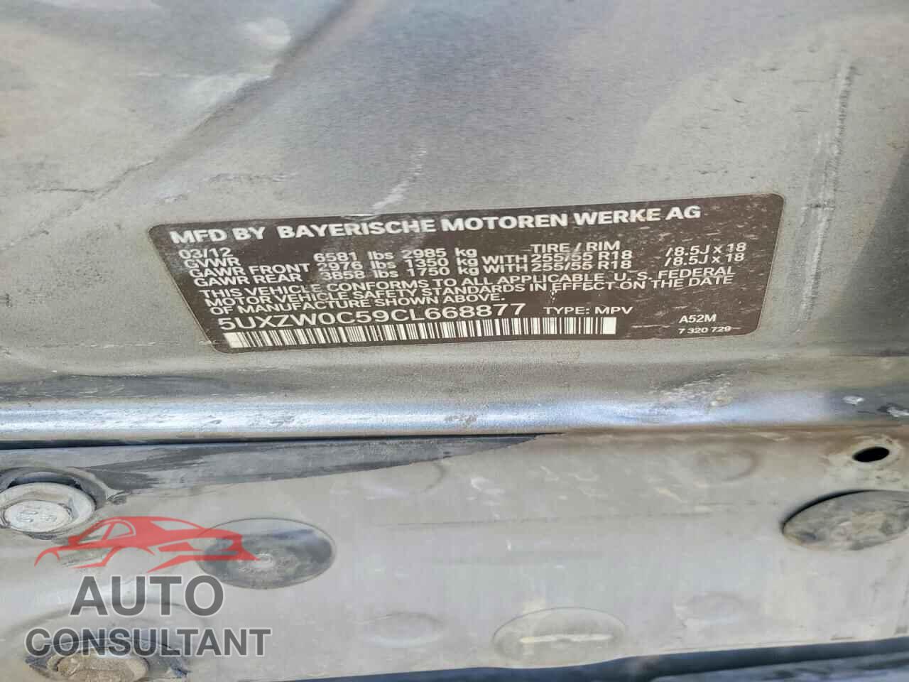 BMW X5 2012 - 5UXZW0C59CL668877